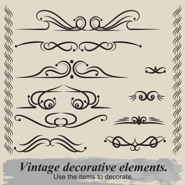 Vintage patterns. To decorate the docu clipart