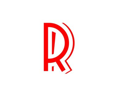  R Logosu Tasarımı Kırmızı ve beyaz arkaplan