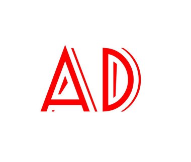  Ad Logosu Tasarımı Kırmızı ve Beyaz arkaplan