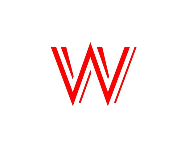  W Logosu Tasarımı Kırmızı ve beyaz arkaplan