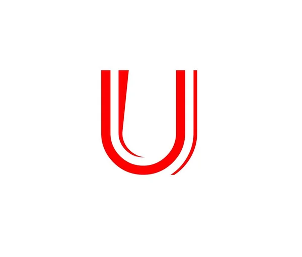 U Logosu tasarımı Kırmızı ve beyaz arkaplan