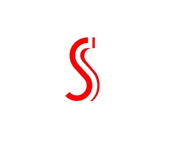 Sのロゴデザイン赤と白の背景 — ストック写真
