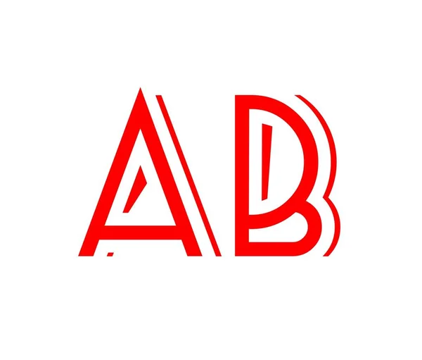 Abロゴデザイン赤と白の背景 — ストック写真
