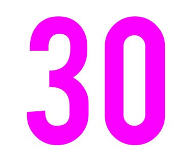  30 numara tasarımı beyaz arkaplan