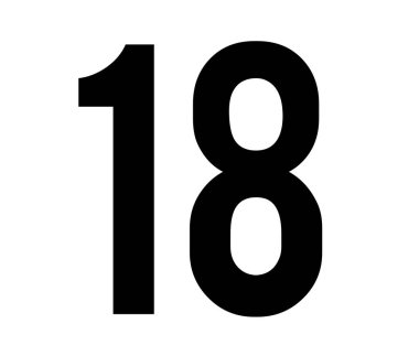 18 Numara tasarımı beyaz arkaplan