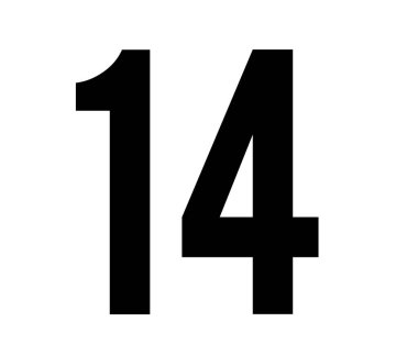  14 Numara tasarımı beyaz arkaplan