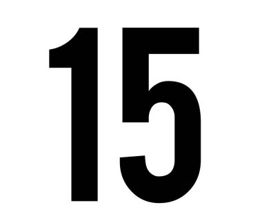 15 numara tasarımı beyaz arkaplan