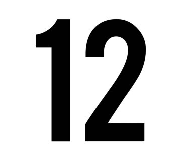 12 Numara tasarımı beyaz arkaplan