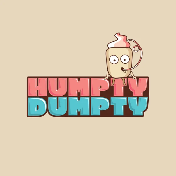 Vektor logo Humpty Dumpty egy csésze kabalája — Stock Vector
