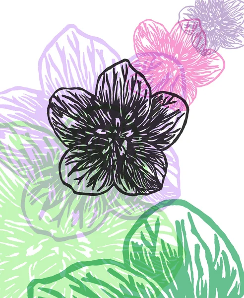 Vector Flores en composición abstracta . — Archivo Imágenes Vectoriales