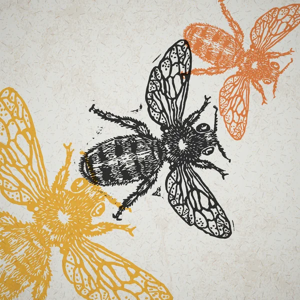 Vector bee in abstract composition Stock Illustration