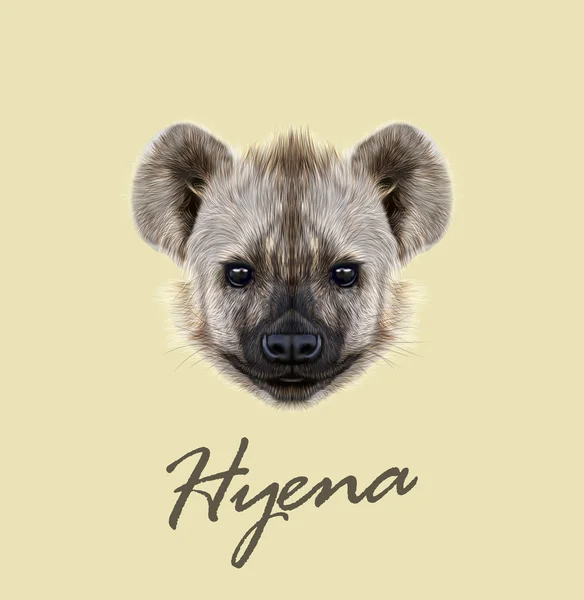 Vector geïllustreerde portret van Hyena. — Stockvector