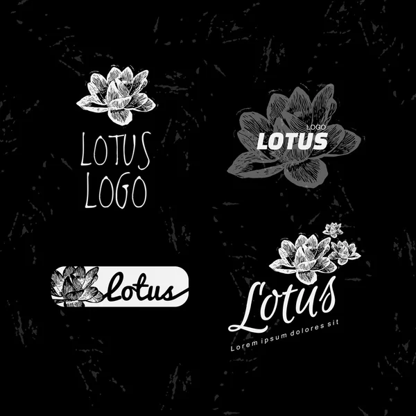 Vektor vitt logotypen som med lotusblomma. — Stock vektor