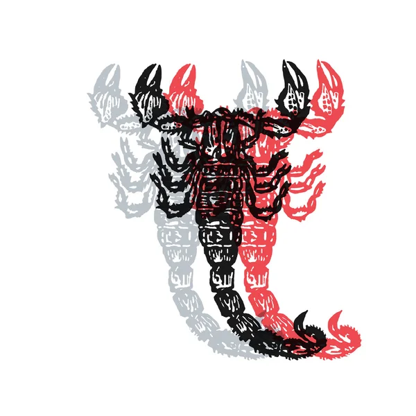 Vecteur Scorpion illustré en technique gravée sur fond blanc — Image vectorielle