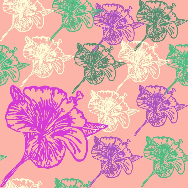 Λουλούδι ιβίσκου λάινο σε φόντο — Διανυσματικό Αρχείο