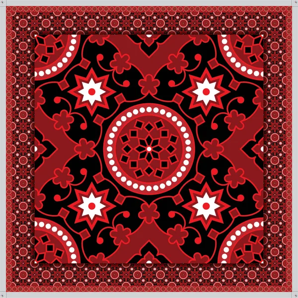 Ajrak Shawl Sindhi Culture Fabric Pattern Traditional Indus Valley — стоковий вектор