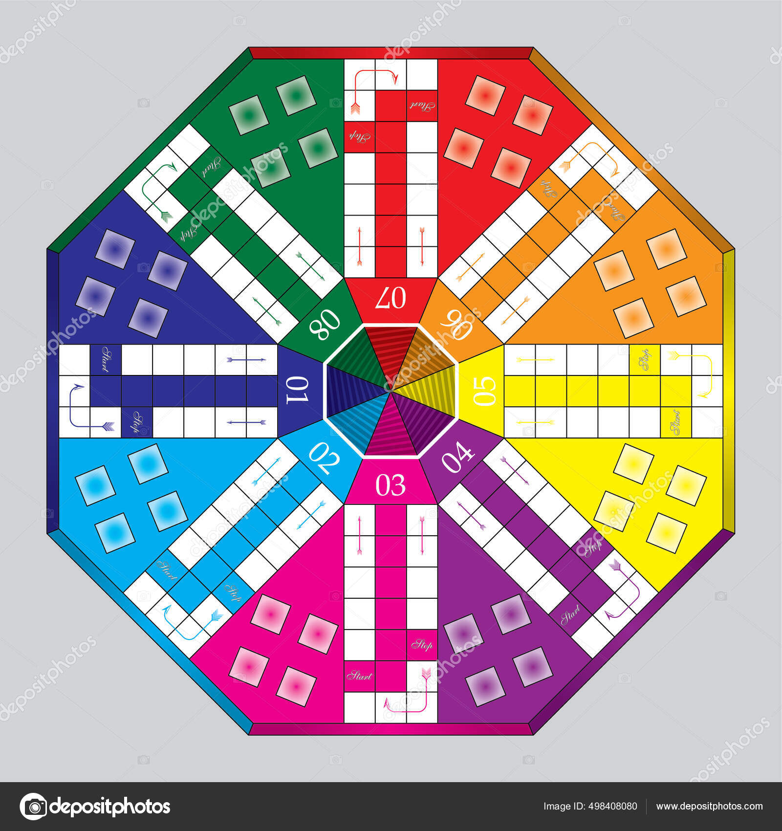 Ludo Board Game For Printing With Vector Illustration Stock