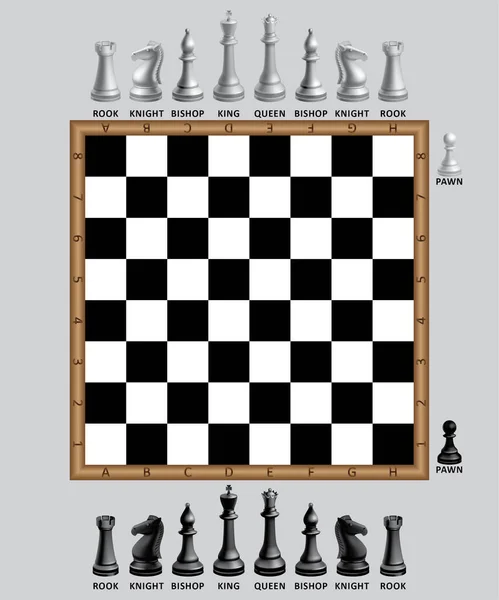 Σκάκι Επιτραπέζιο Παιχνίδι Εκτυπώσιμο Πρότυπο Εικονογράφηση Επιτραπέζιου Παιχνιδιού — Διανυσματικό Αρχείο