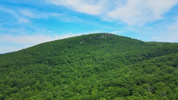Aerial Drone Footage Summer Time Catskill Mountains New Yorks Hudson — Stockvideo