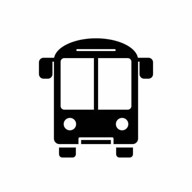 Basit ve Temiz Otobüs Simgesi Vektör İllüstrasyonu