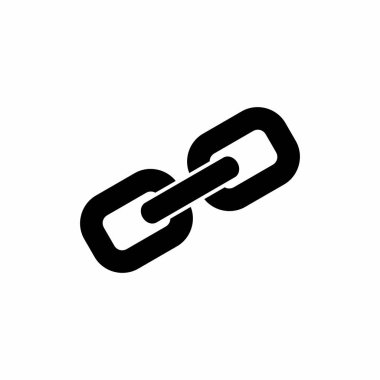 Bağlantı Web Sitesi, Zincir Sembolü Siluet Vektör Simgesi Resimlendirmesi