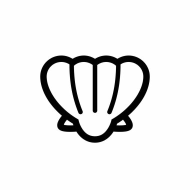 Basit ve Temiz İstiridyeler, Deniz Kabuğu Taslak Vektör Simgesi Çizimi