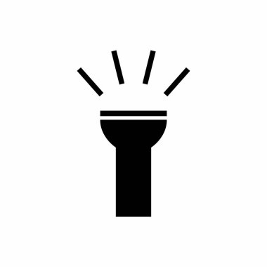 Basit ve Temiz El Feneri Simgesi Vektörü