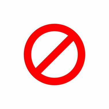 Basit ve Temiz Haç Yasak İşaret Vektörü İllüstrasyonu