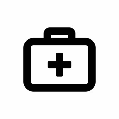 Basit ve Temiz Tıbbi Kit, İlk Yardım Kutusu Vektör Simgesi Tasarımı