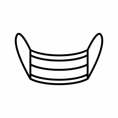 Basit Tıbbi Maske Simgesi Vektör Tasarım Çizimi