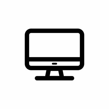 Basit ve Temiz Bilgisayar İzleyici Özet Vektör Simgesi Tasarımı