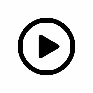 Basit ve Temiz Oynat Düğme Vektörü Simgesi İllüstrasyonu