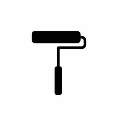 Basit ve Temiz Boya Patenli Fırça Siluet Vektör Simgesi Tasarımı