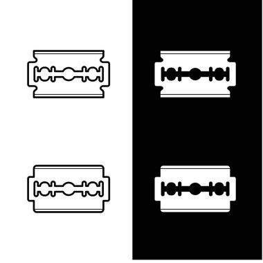 Basit Temiz Ustura Bıçak Vektör Simgesi, Özet ve Beyaz Tasarım