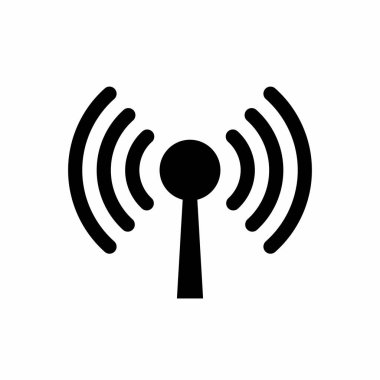 Basit ve Temiz Yayın, Radyo Sinyal Vektörü Simgesi İllüstrasyonu