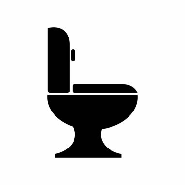 Tuvalet Koltuğu Simgesi Siluet Vektörü İllüstrasyonu