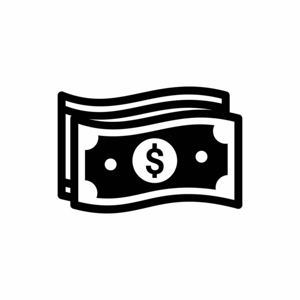 Esquema Dinero Simple Icono Vector Ilustración — Vector de stock