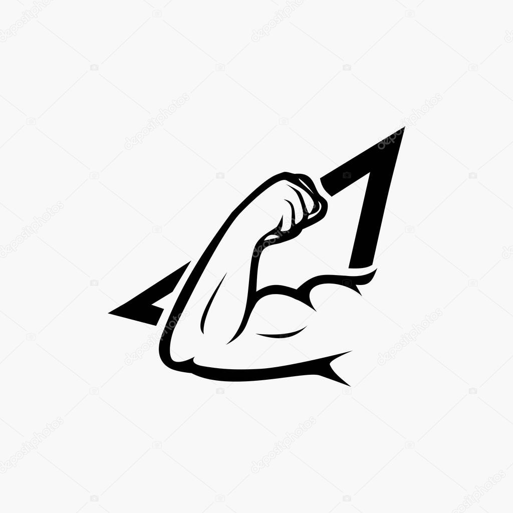 Strong Arm Muscle Logo Design For Gym, Sport or Anything