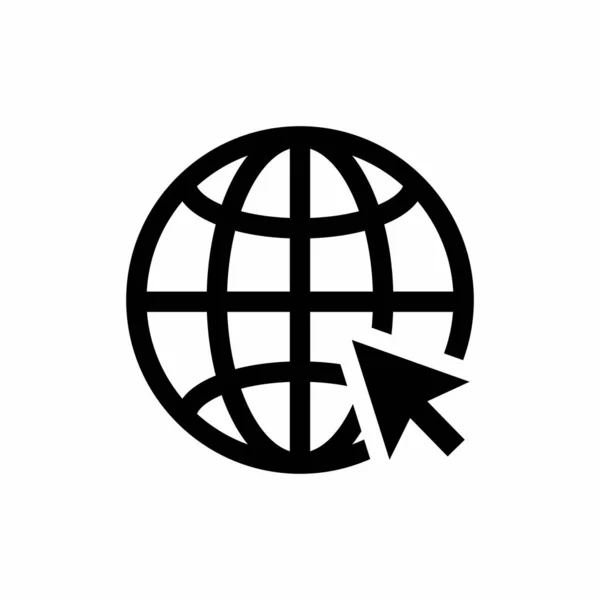 บไซต ยบง ายและสะอาด Globe Arrow Vector Icon Illustration ภาพประกอบสต็อก