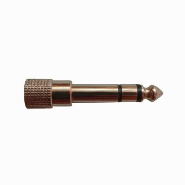 Altın Ses Uyarlayıcı 3.5 mm 'den 6.5 mm' ye Beyaz Arkaplanda Görüntüler
