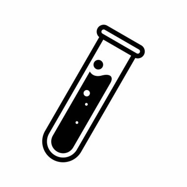 Beyaz Arkaplanda Basit ve Temiz Kimyasal Test Tüpü Vektör Simgesi ResmiComment