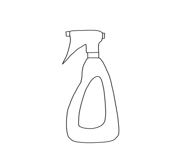 Conjunto Detergentes Ilustração Garrafas Domésticas Produtos Químicos Sanitários Equipamentos Limpeza — Fotografia de Stock