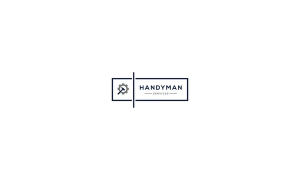 Handyman Etiketter Emblem Emblem Och Designelement Verktyg Silhuetter Snickeri Med — Stock vektor