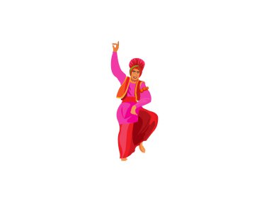 Bhangra Dans Logosu Renkli Kıyafette DESİGN