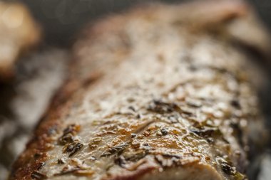 Kavrulmuş domuz eti bonfile Close-Up