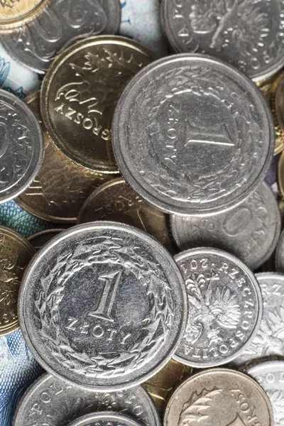Två en zloty mynt — Stockfoto