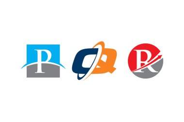 Mektup simgesi tasarımları P Q R