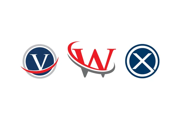 Carta Ícone desenhos V W X — Vetor de Stock