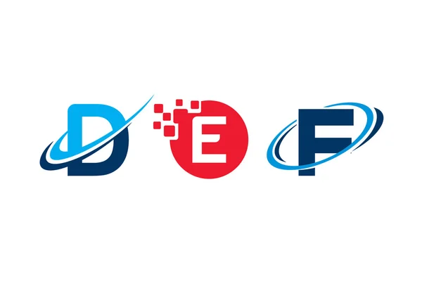 Dopis ikon vzorů D E F — Stockový vektor