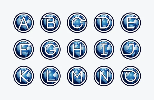Global Concept met alfabet/Letter — Stockvector